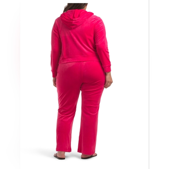 🔹️Juicy Couture🔹️plus Size Women's Pink Classic Velour Jogger Set - Picture 2 of 3